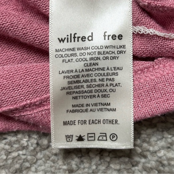 ARITZIA WILFRED FREE cropped Long Sleeve shirt women’s small pink - Picture 5 of 12